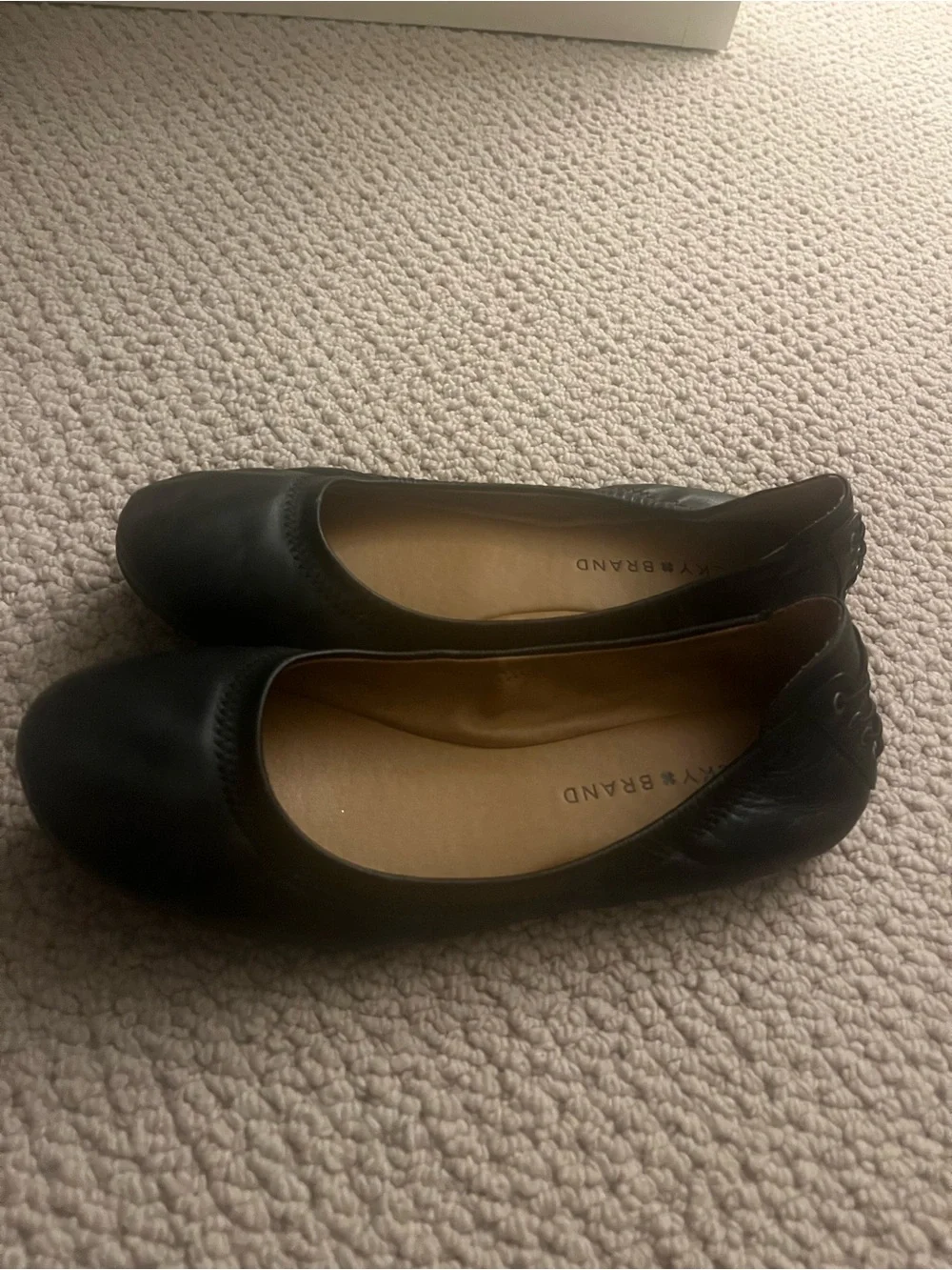 Lucky Brand Black Leather Ballet Flats